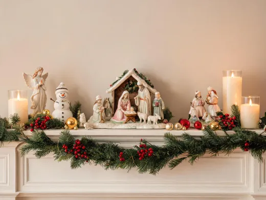 Holiday display with collectible ornaments